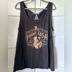 Torrid size 2 studded Johnny Cash tank top in black